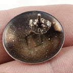 Native Stamped Concho Button Earrings Old Pawn Sterling Silver 925 Vintage