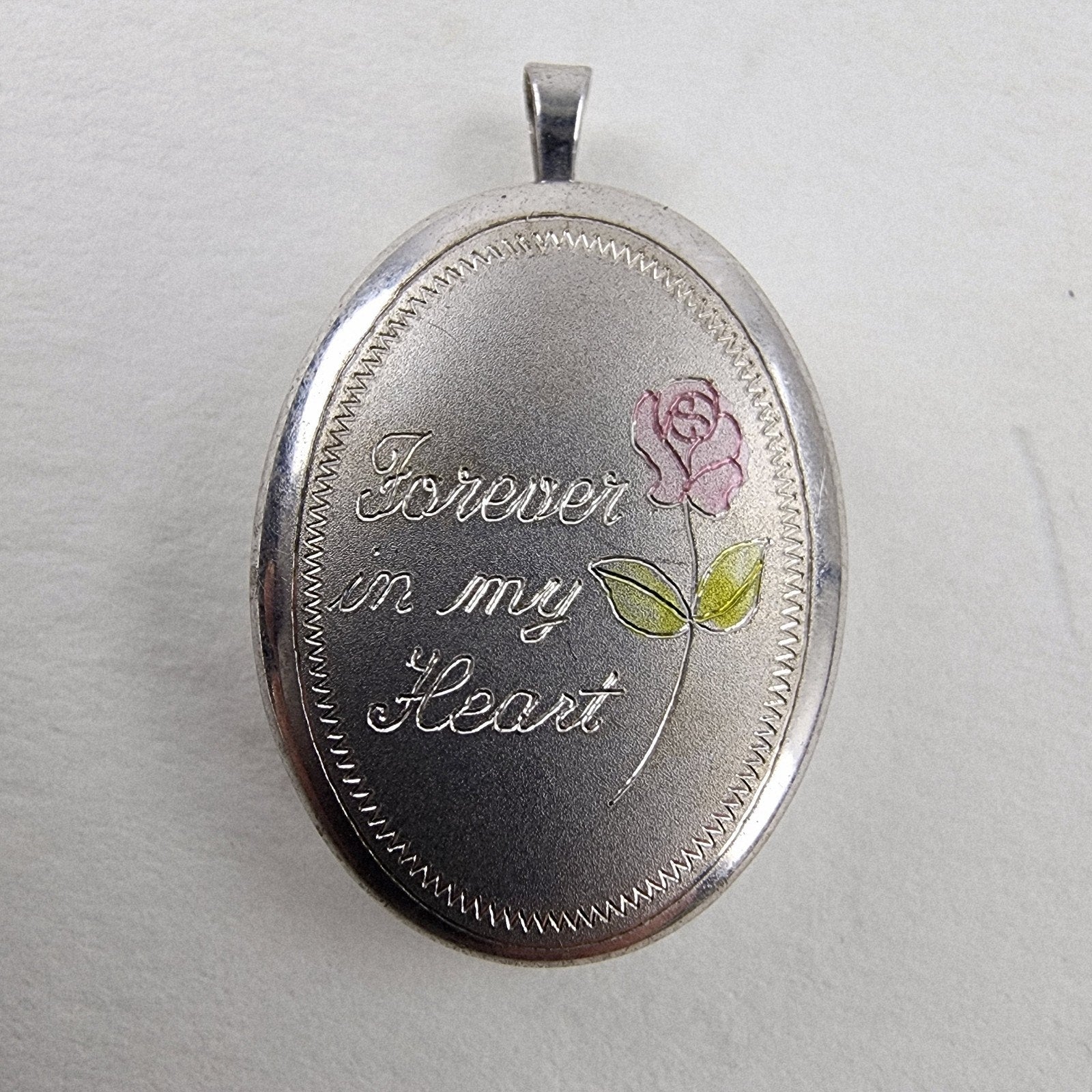 Heart Theme Photo Locket Sterling Silver 925 Pendant Vintage