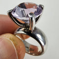Pink Spinel Solitaire MH Designer High Set Ring Size 6 Sterling Silver 925
