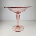 7" Pink Depression Glass Compote Vintage Stemware Candy Dish