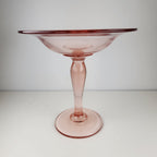7" Pink Depression Glass Compote Vintage Stemware Candy Dish