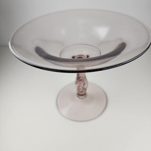 6" Twisted Stem Compote by Fostoria Glass Fairfax Light Purple Footed Candy Dish