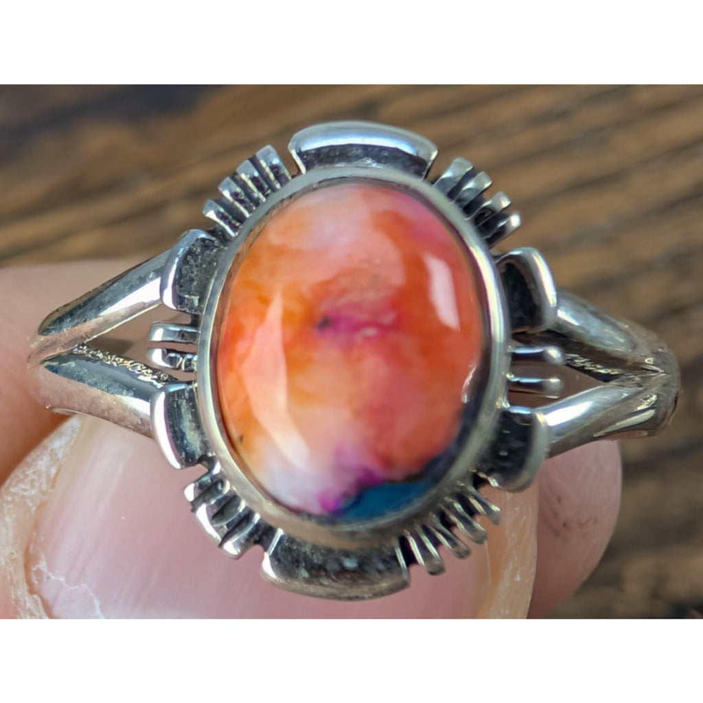 Southwestern Pink Dahlia Sterling Silver 925 Ring Size 10 New