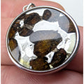 Brenham Pallasite Meteorite Sterling Silver 925 Pendant