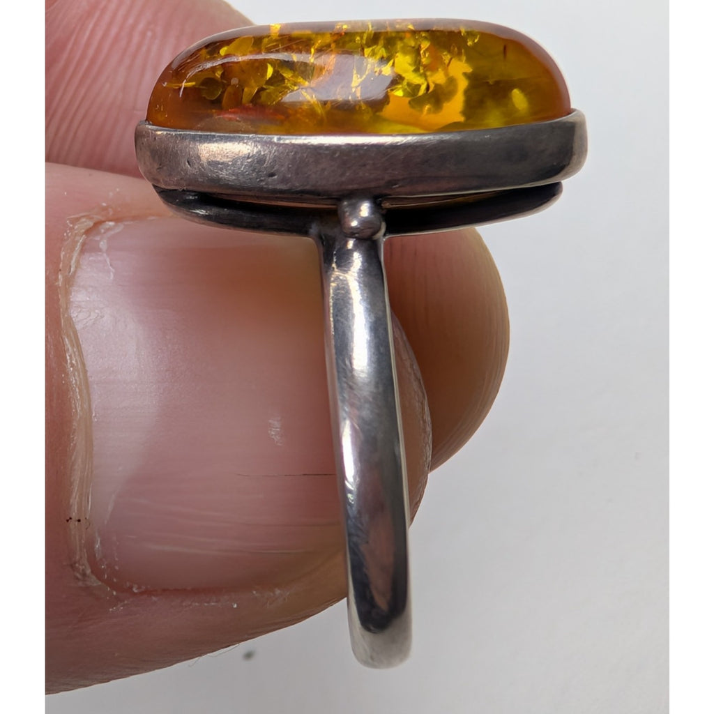 Baltic Amber Sterling Silver 925 Ring Size 5 3/4 Vintage