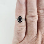 Vintage Garnet Shadowbox Ring Size 5 1/4 in Sterling Silver 925