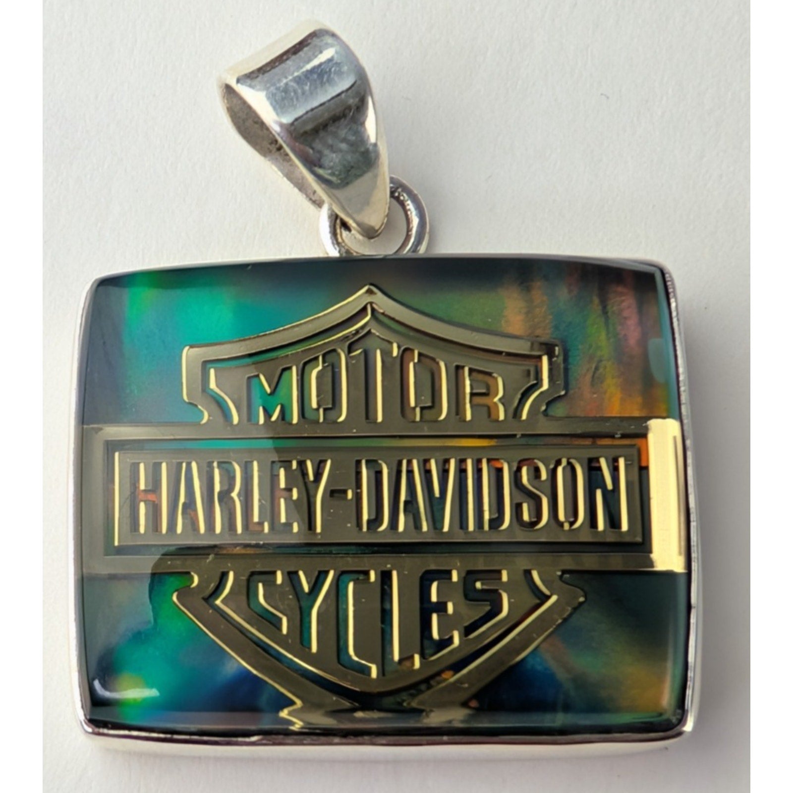 Harley Davidson Sterling Silver 925 Multicolor Opalescent Pendant