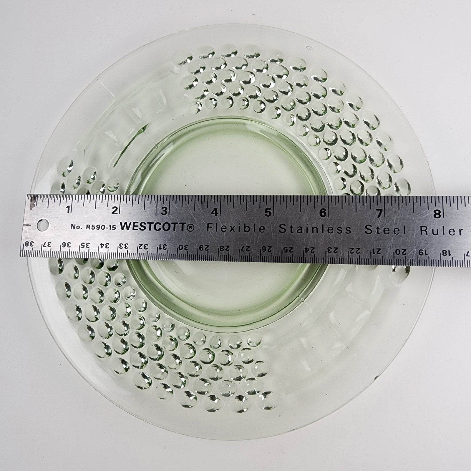8" UV Uranium Green Glow Glass Plate by American Pioneer Set of 4