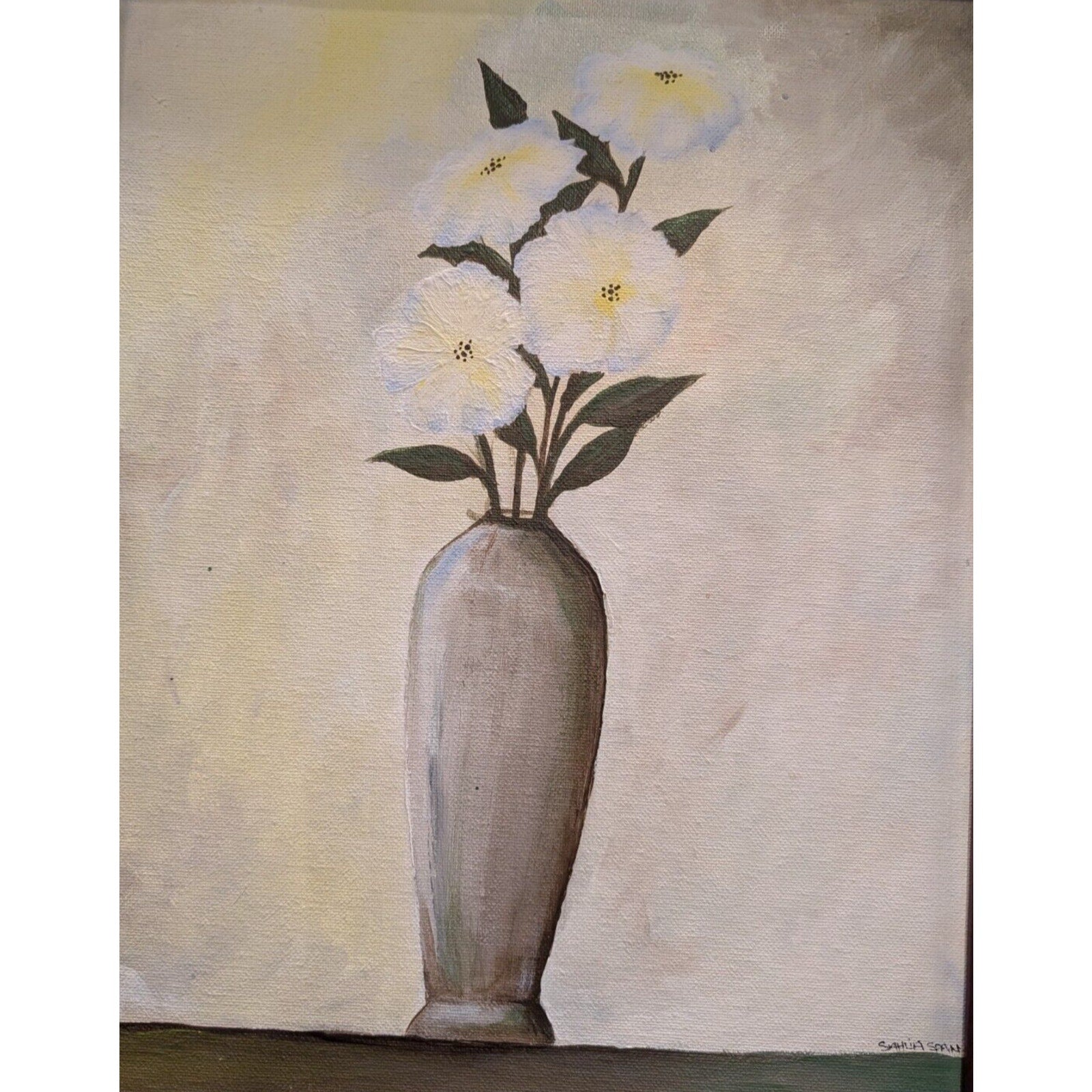 Beutifully Framed FLORAL VASE Acrylic Painting by Sahlia Spaan - Oregon Artist