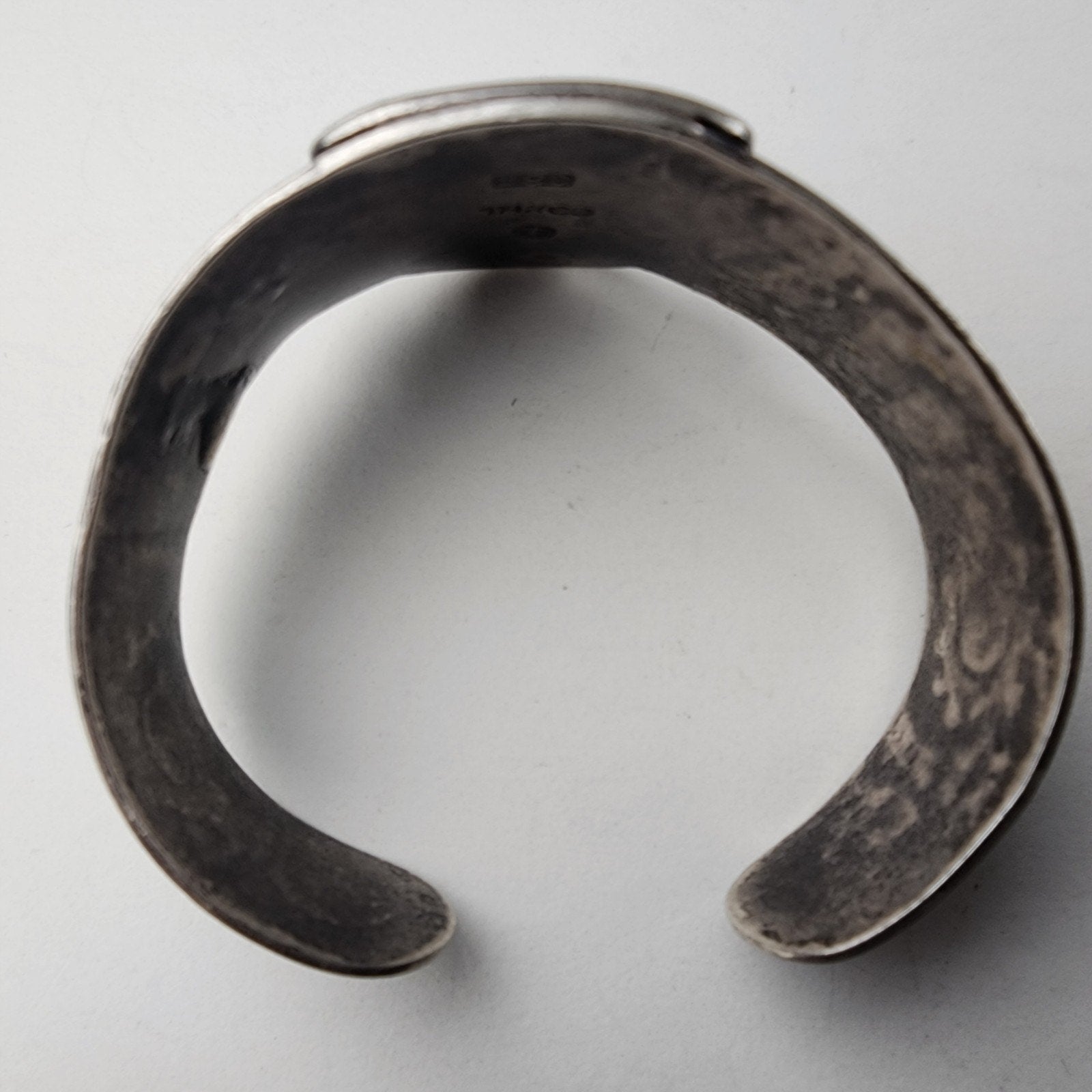 Early Taxco Mayan Warrior Cuff Bracelet 980 Sterling Silver