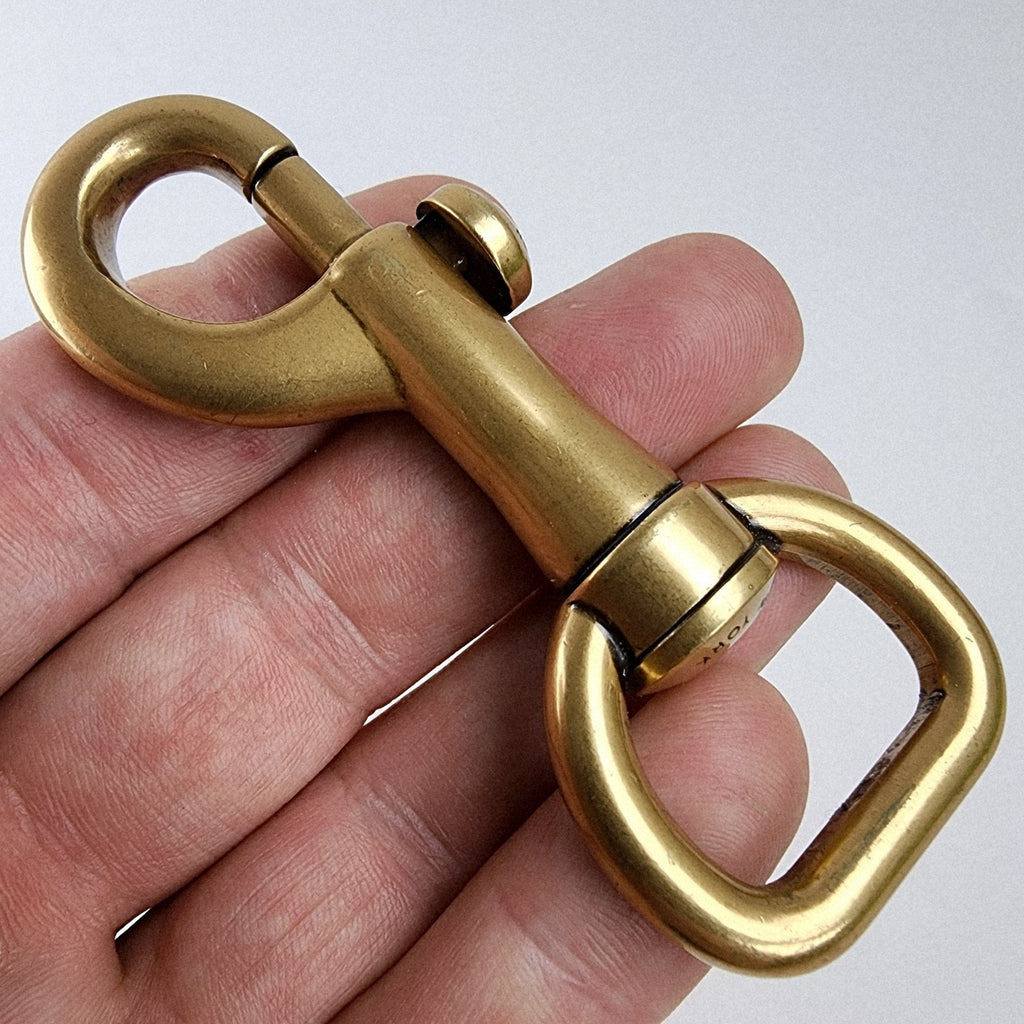Coach Logo Brand Brass Spring Hook Keychain Fob