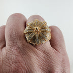 Moissanite Crown Sterling Silver 925 Ring Size 12 Gold Finish New 20g Iced Out