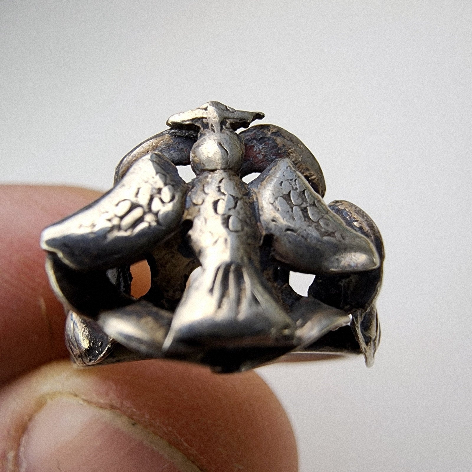 Guardian Angel Ring Size 5 Sterling Silver 925 Vintage