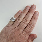 Vintage Emerald Cut Cocktail Ring Size 7 in Sterling Silver 925
