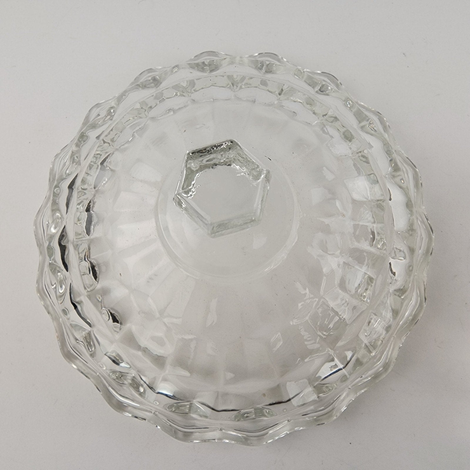 Indiana Glass Company Whitehall Cubist Lidded Candy Dish Pressed Depression