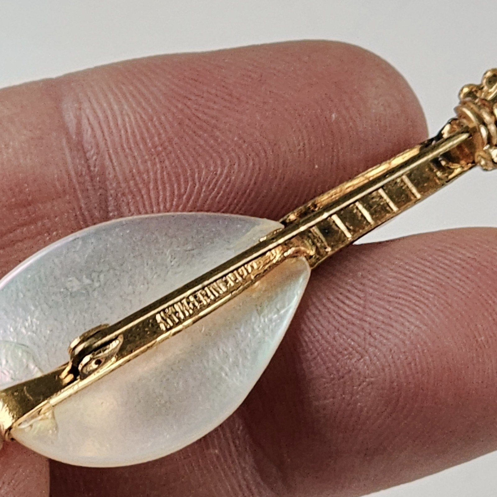 Vintage Mother of Pearl Violin Guitar Brooch Germany