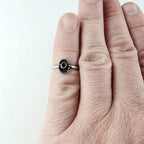 Garnet Twisted Wire Ring Size 5 1/4 Sterling Silver 925 Vintage