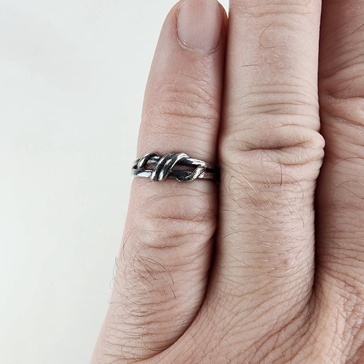 Vintage Braided Crossover Ring Size 5 1/2 in Sterling Silver 925