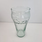 6" Tall Coca Cola Frosted Promo Glass Tumbler Light Green Vintage