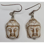 Buddha Head Sterling Silver 925 Dangle Earrings Vintage