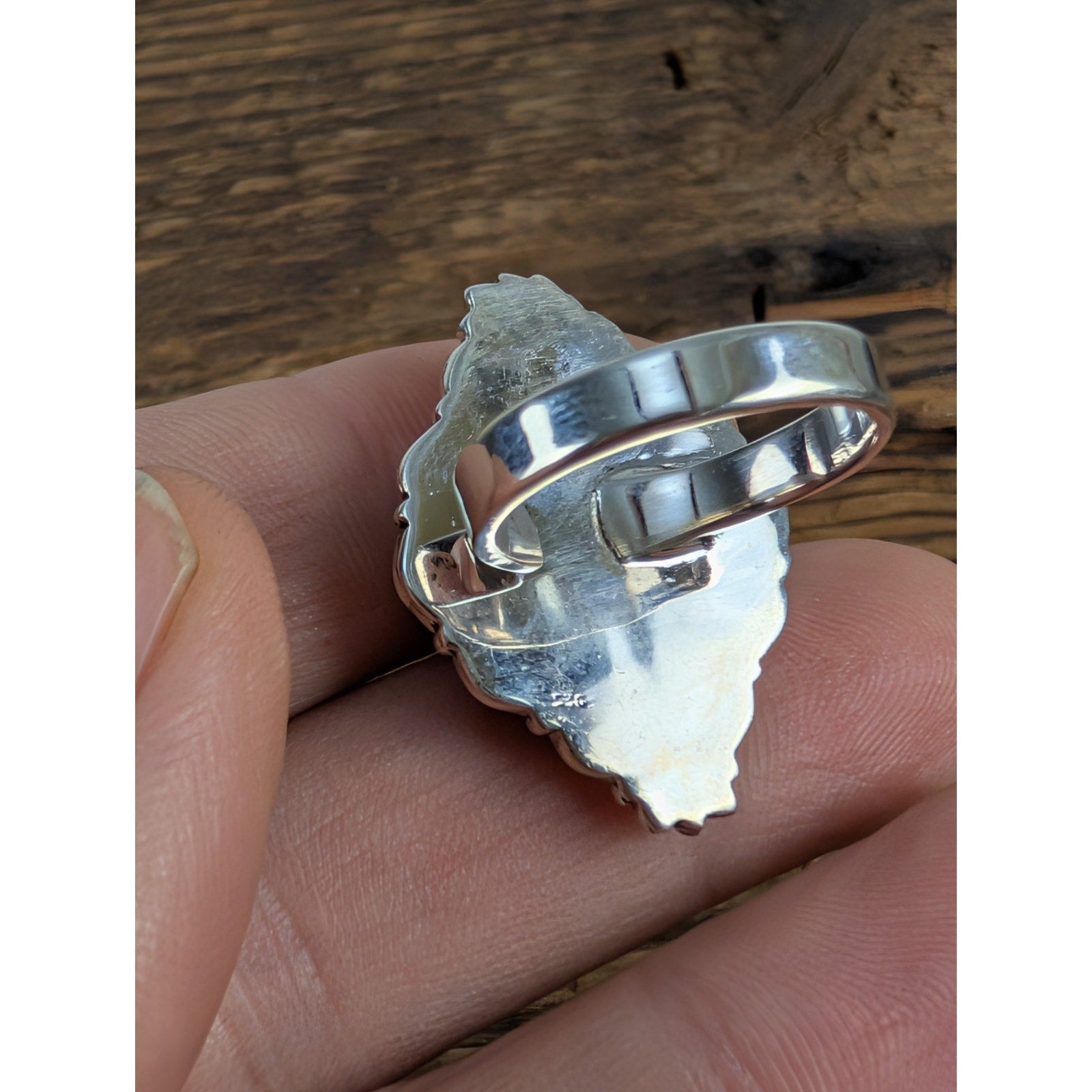 Southwestern Turquoise Stamped Sterling Silver 925 Adjustable Ring New
