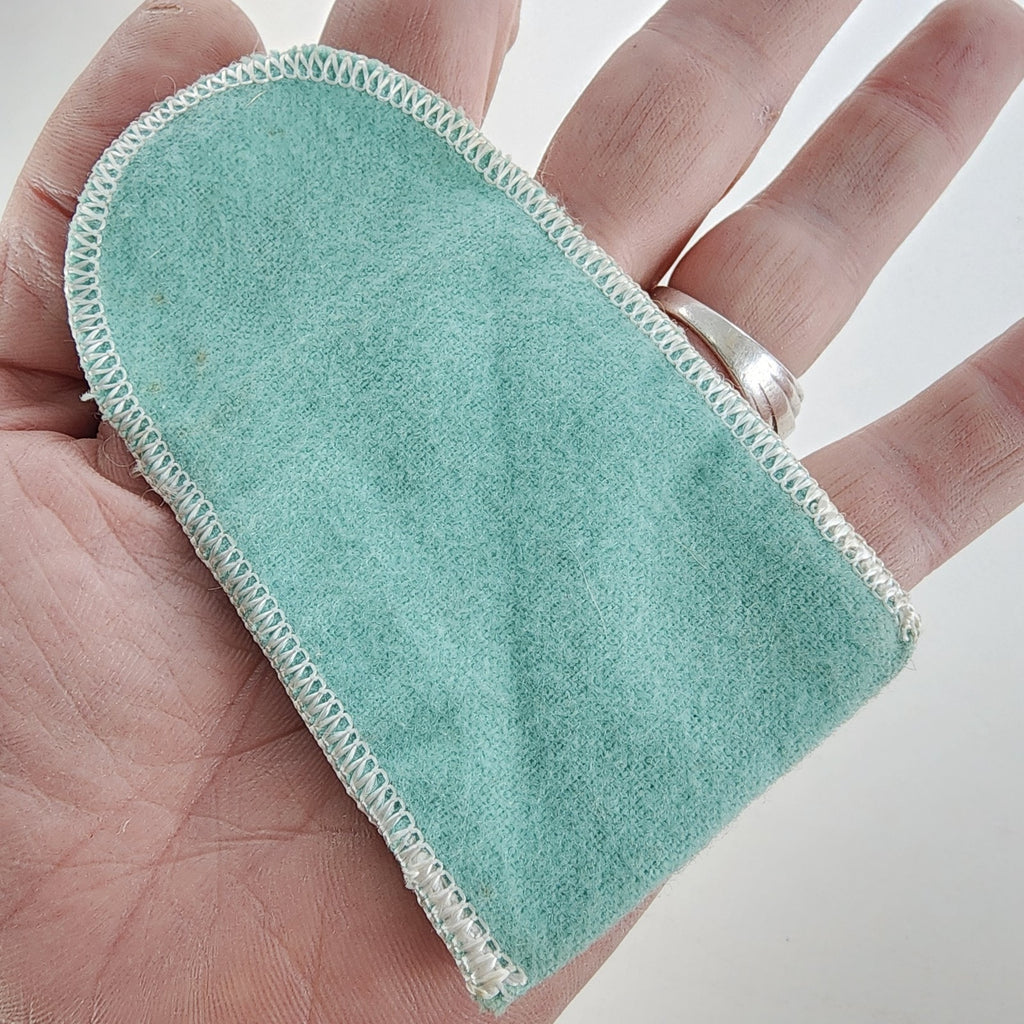 Vintage Blue Felt Jewelry Logo Bag by Tiffany & Co