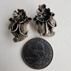 Native Scrolling Flower Stud Earrings in Sterling Silver 925