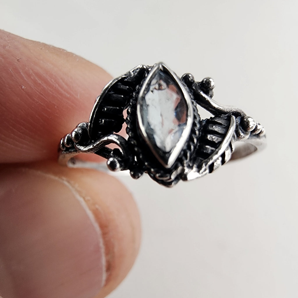Marquise Cut Amethyst Vintage Ring Size 7 1/2 in Sterling Silver 925