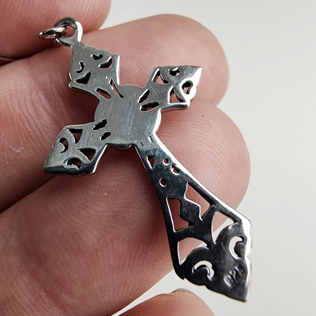Celtic Cross Sterling Silver 925 Fish Hook Dangle Earrings