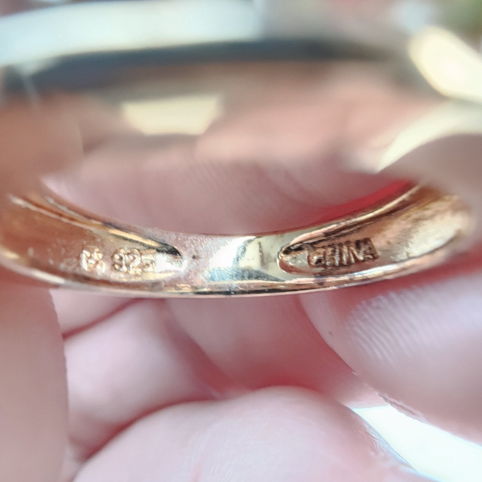 Channel Set Rainbow Gemstone Gold Finish Band Ring Size 7 Sterling Silver 925