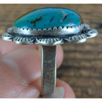 Southwestern Turquoise Sterling Silver 925 Ring Adjustable Size 6 to 11 New