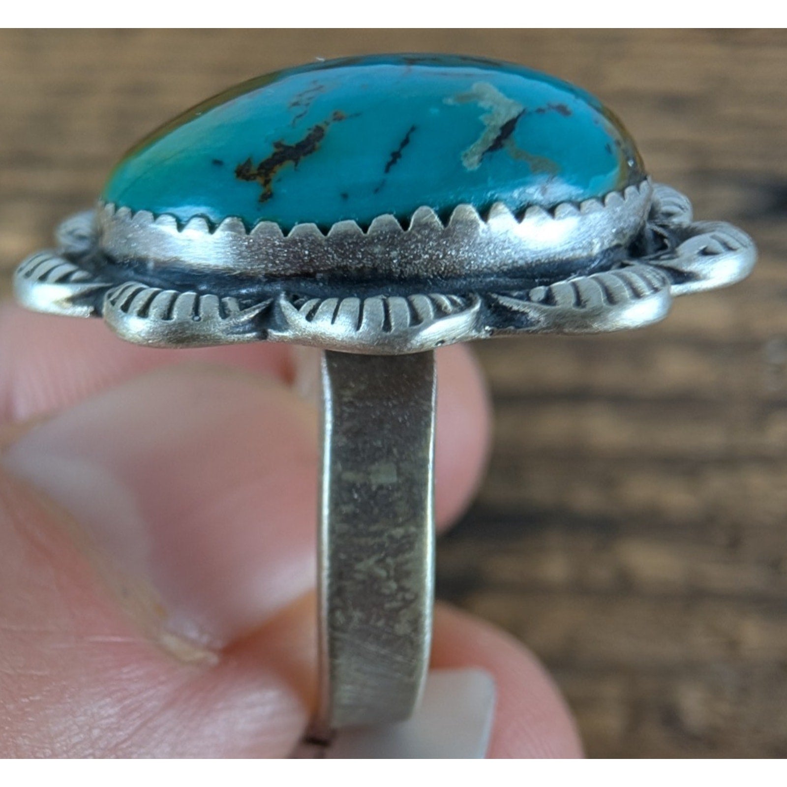 Southwestern Turquoise Sterling Silver 925 Ring Adjustable Size 6 to 11 New
