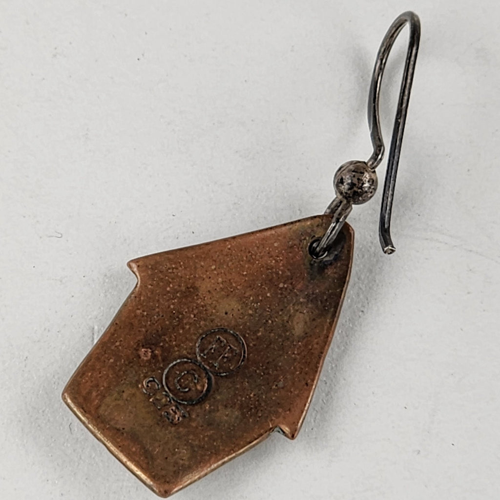 Far Fetched Studios Dog House & Bone Dangle Earrings Sterling Silver 925 Copper