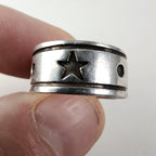 Vintage Star Band Ring Size 7 1/2 in Sterling Silver 925
