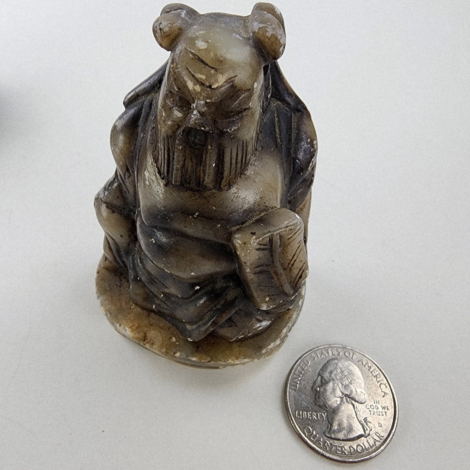 Shou Lao Star God of Longevity Chinese Stone Carving Vintage
