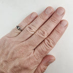 Vintage Yin Yang Enamel Ring Size 6 1/2 in Sterling Silver 925