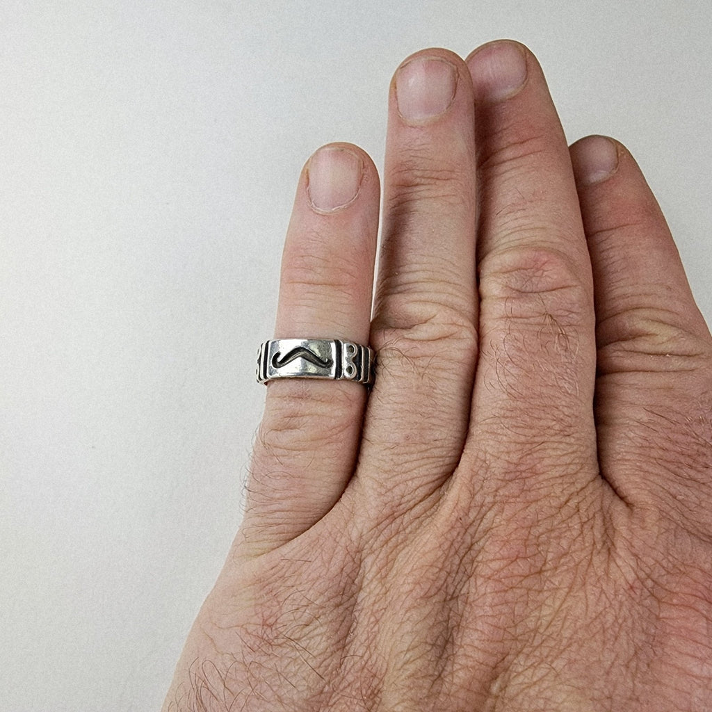 Taxco Mexico Textured Band Ring Size 8 Sterling Silver 925 Vintage
