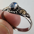 Nepal Quartz Brass Accent Ring Size 8 Sterling Silver 925 Vintage