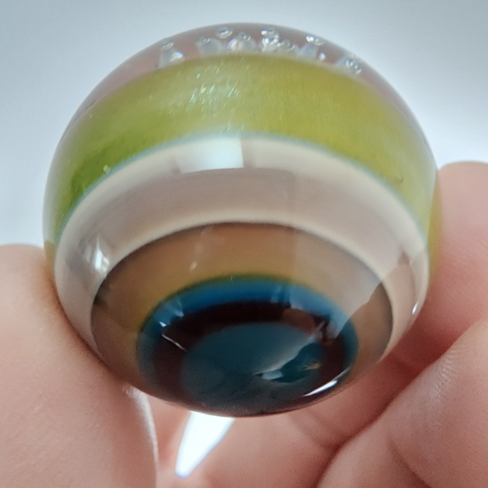 Keys Glass 32mm Coral Reef Marble with Opal Accents Signed 2014 Boro