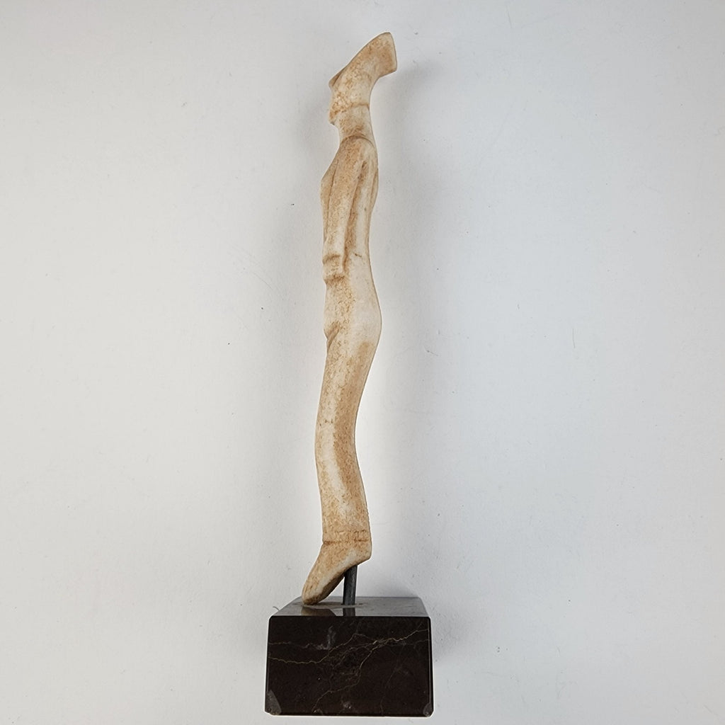 Cycladic Mother Museum Reproduction 8" Figure Sculpture Marble Base Vintage