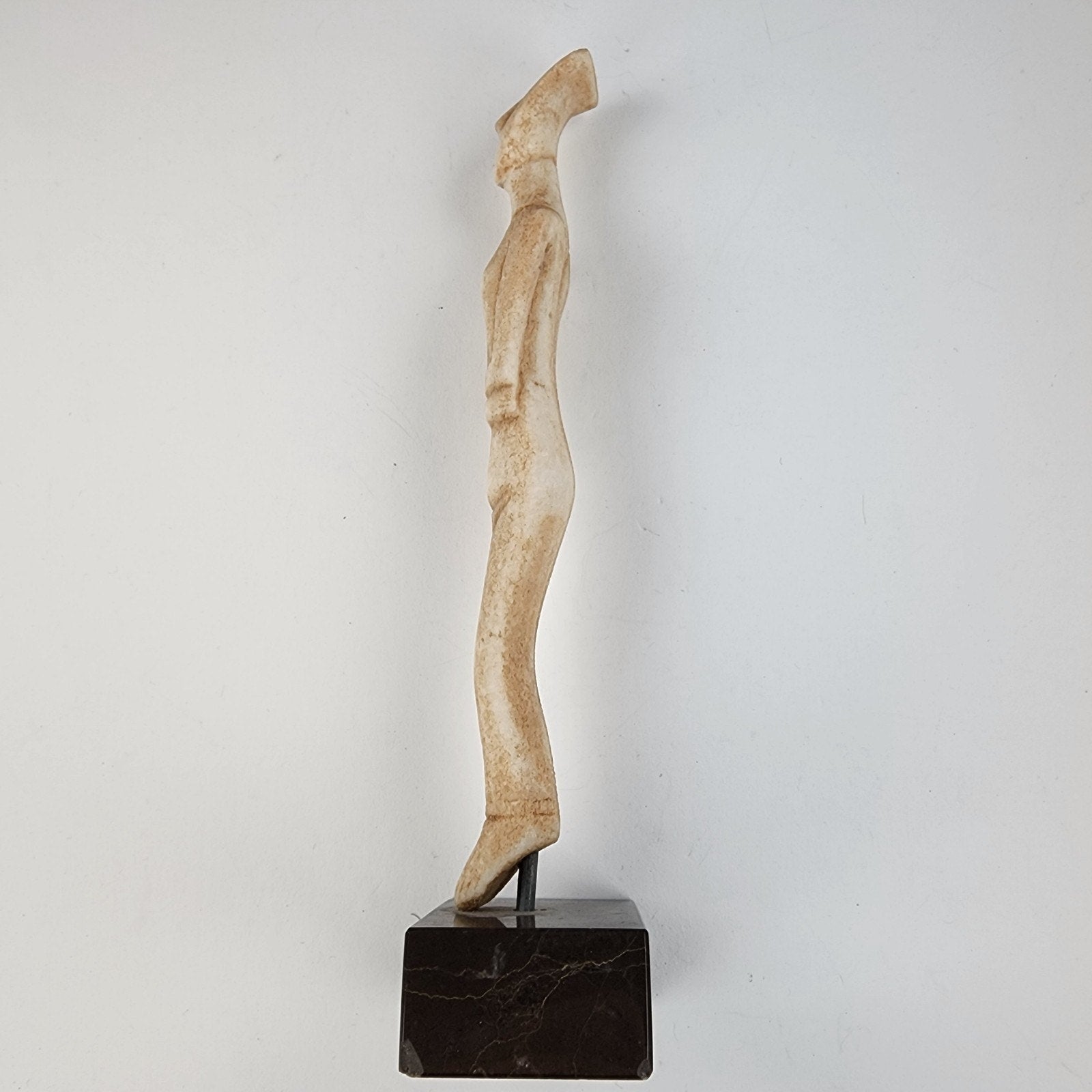 Cycladic Mother Museum Reproduction 8" Figure Sculpture Marble Base Vintage