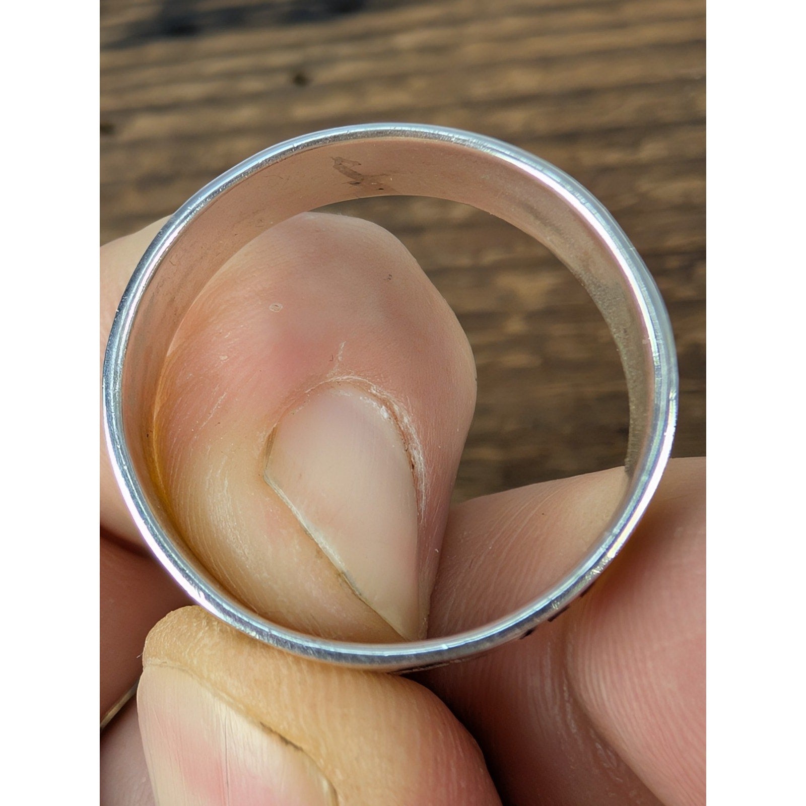 Southwestern Stamped Band Sterling Silver 925 Ring Size 13 3/4