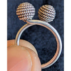 Vintage Taxco Mexico Textured Ball Sterling Silver 925 Earrings & Ring Set