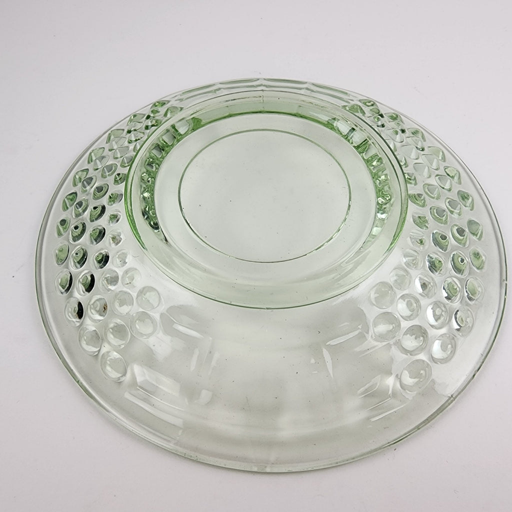 6" UV Uranium Green Glow Glass Plate by American Pioneer Set of 2