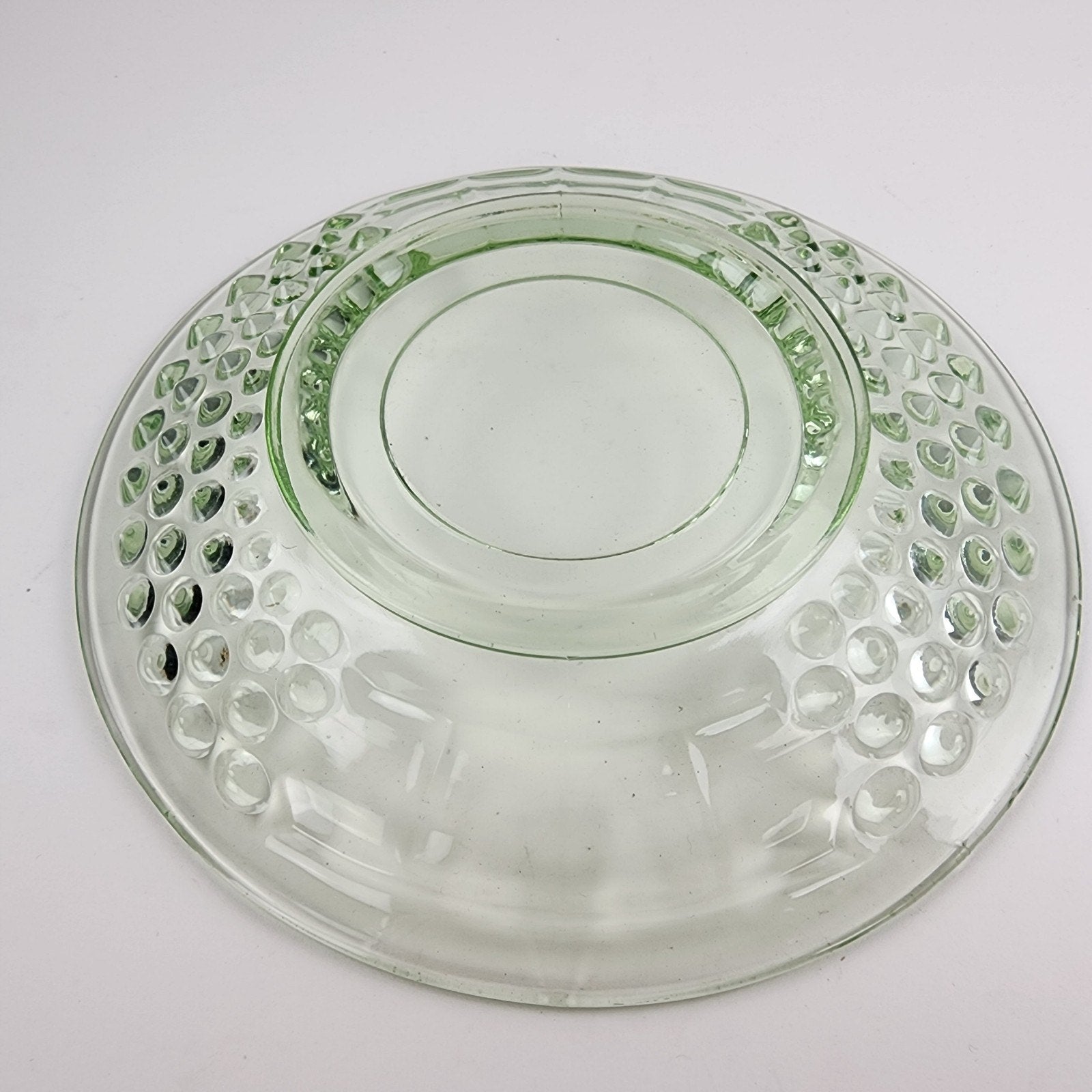 6" UV Uranium Green Glow Glass Plate by American Pioneer Set of 2