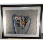 A Woman's Heart Mixed Media Abstract Painting by Judy Henderson 2008