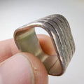 Modernist Square Band Ring Size 6 1/2 Sterling Silver 925 Vintage