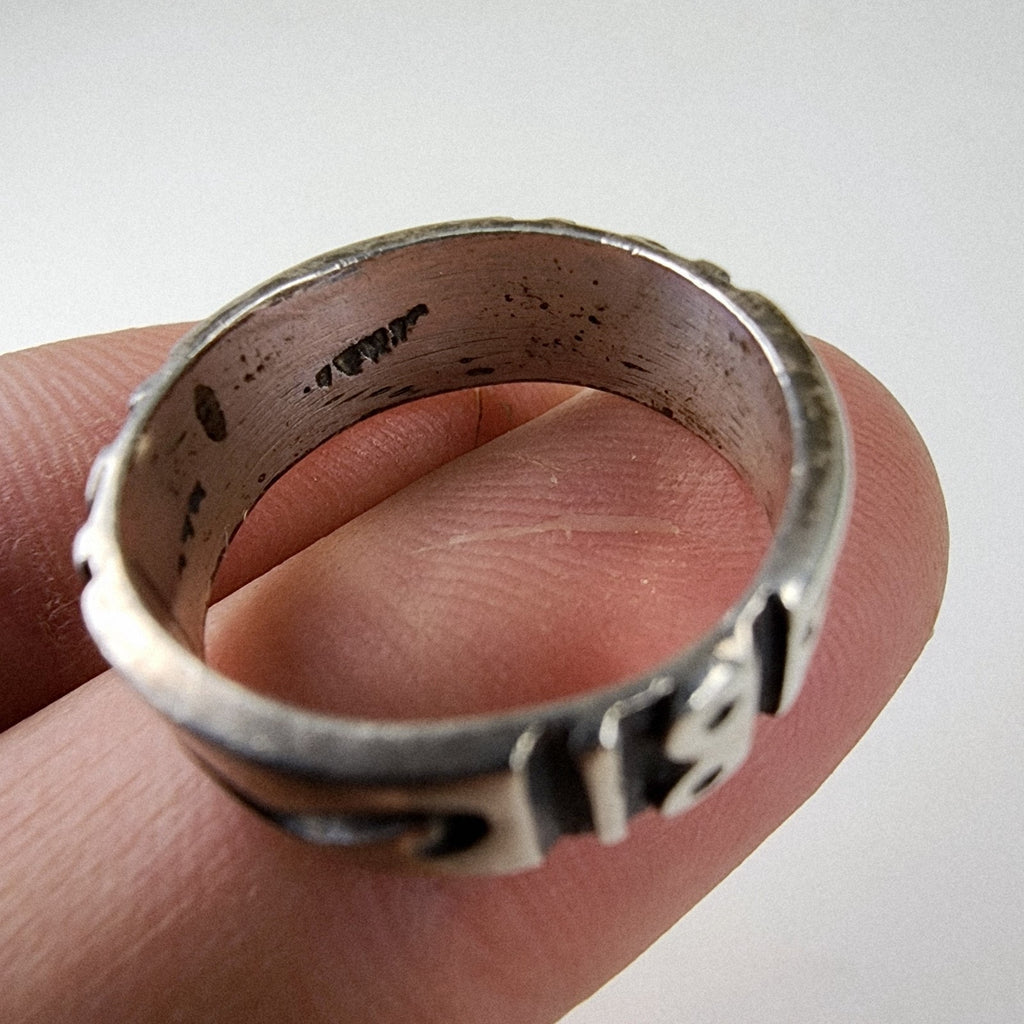 Taxco Mexico Textured Band Ring Size 8 Sterling Silver 925 Vintage