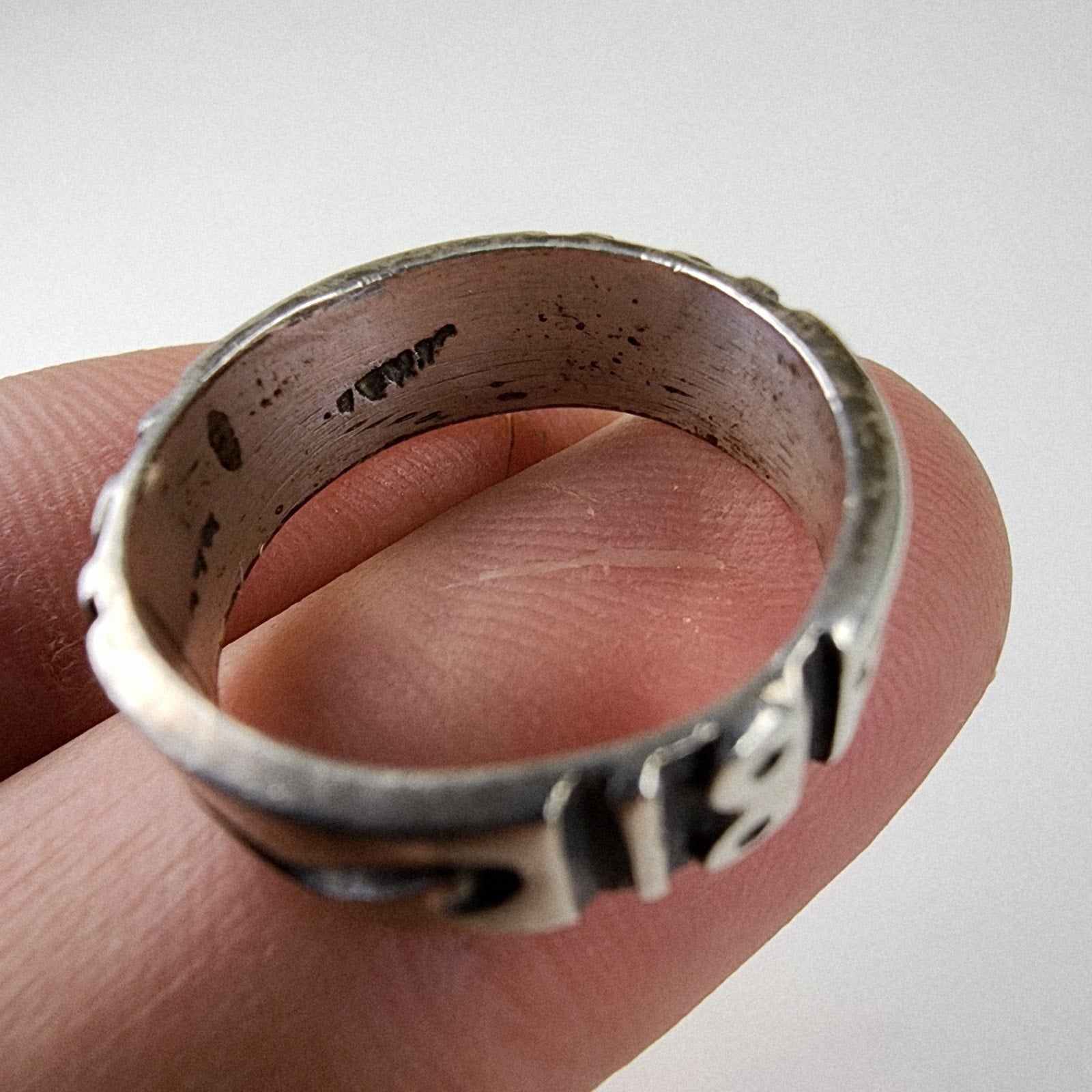 Taxco Mexico Textured Band Ring Size 8 Sterling Silver 925 Vintage