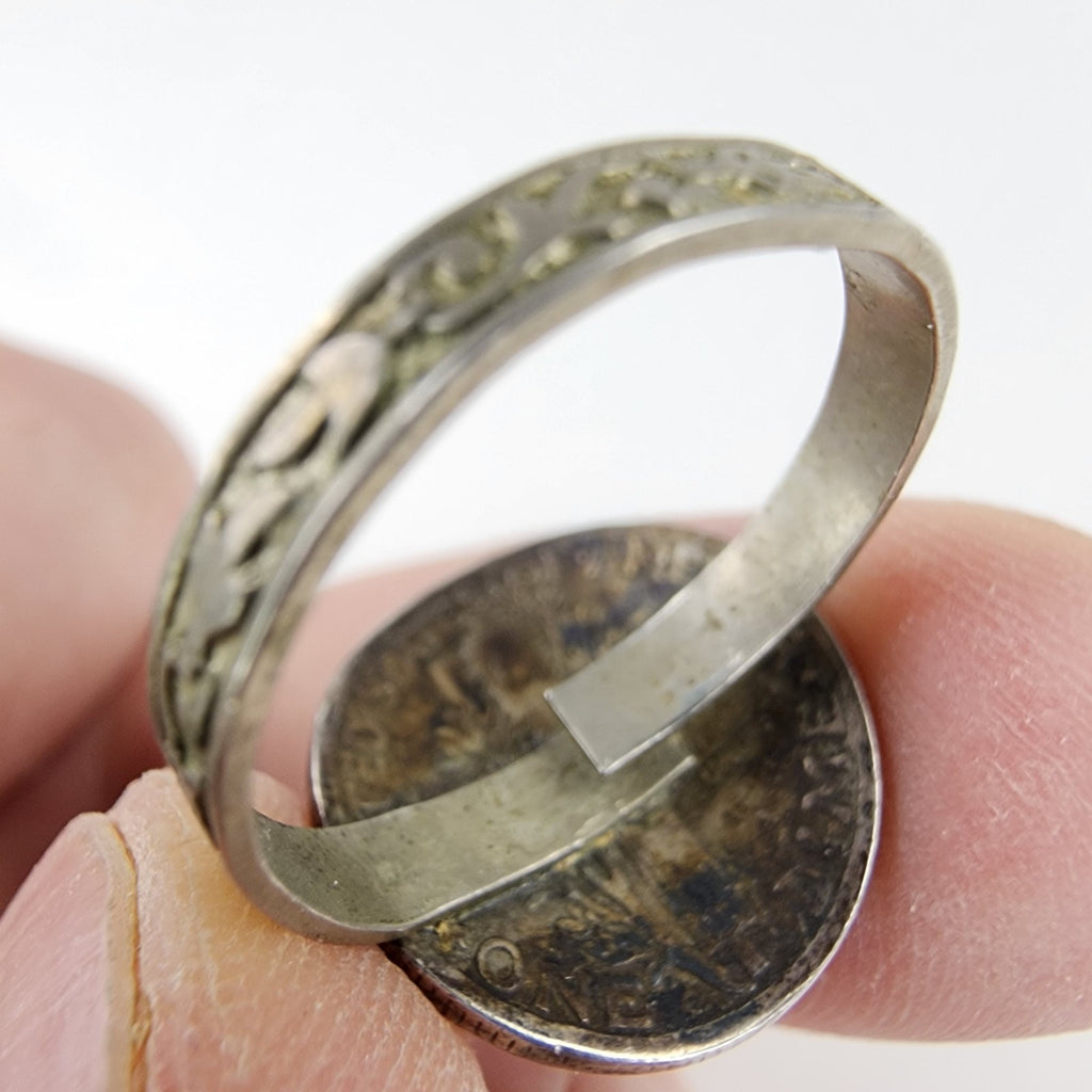 1944 Mercury Dime Adjustable Ring 90% Silver Vintage